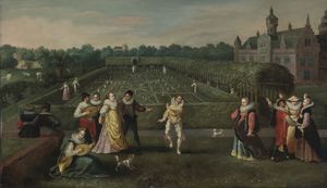 I Courtiers Strolling In a Garden
