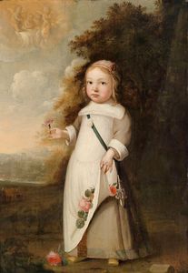 Portrait of a Child with a Flower