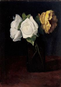 Three roses in a vase