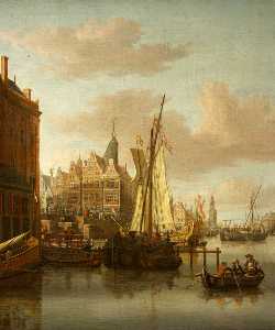 A View of Amsterdam, with the Oude Schans Canal and the Montelbaans Tower