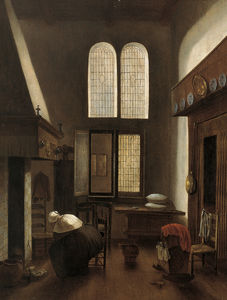 Interior with a Woman Seated by a Hearth