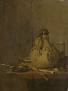 Still life with jug of stoneware