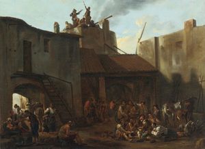 Roman Lime Kiln with Peasants Gambling