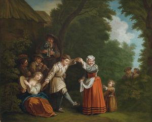 A rural dance (with bagpipers)