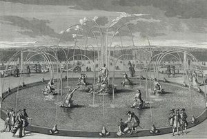 Sehen Sie sich die Latona-Becken in den Gärten von Versailles in (1678)