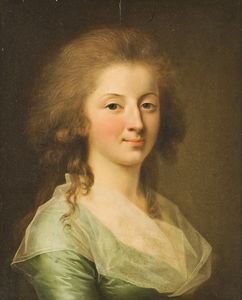 Portrait of a young lady wearing a green dress