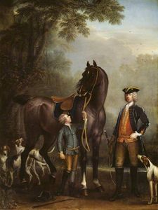 Viscount Weymouth's Hunt The Hon. John Spencer beside a Hunter held by a Young Boy