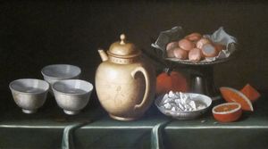 Still-life with Fruit and Pottery