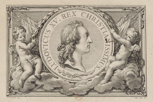 フランスのルイ15世の刻印肖像