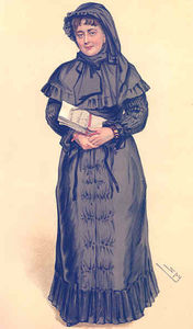 Caricature of Georgina Weldon.