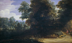 Landscape with hunter