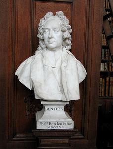 The bust is one of several that Roubiliac carved for Trinity College, Cambridge, commemorating masters of the college from the 16th and 17th century.