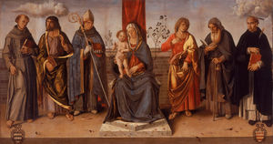 virgen y el niño con santos