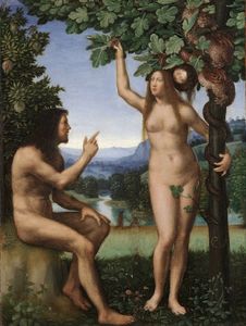 La tentation d Adam et Eve.