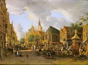 De Groenmarkt in Den Haag gezien naar het Westeinde