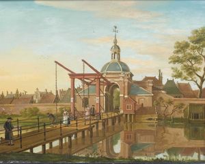 Vue de la Koepoort à Leiden