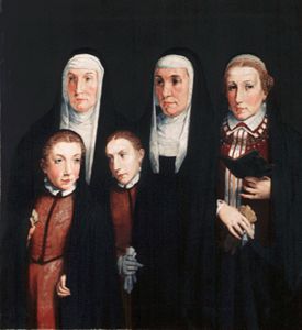 Pictures of Dona Leonor and Dona Mencia de Cabrera and his daughters