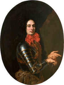 Portrait of a Gentleman with armor and red scarf