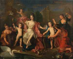 Mary Adelaide of Savoy, Duchess of Burgundy with their children