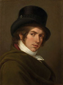 Autoportrait de Pietro Benvenuti avec cylindre.
