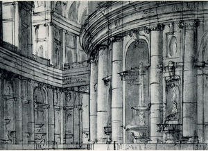 Construction of the temple round sketch dekratsiyi