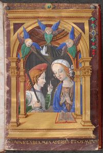Annunciation, a miniature Book of Hours in Rome and use of Angoulême