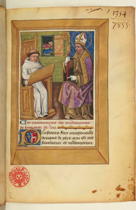Portrait of the author and his scribe, miniature Meditations of life image.