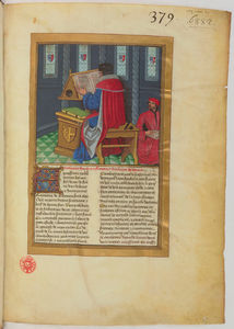 Portrait of the translator, Laurent de Premierfait, of the book, The Case of the noble men and women, Jehan Boccaccio