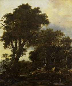 Forest Landscape with hut