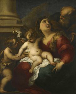 La familia santa con el niño San Juan Bautista