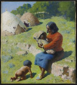 Apache mother and children