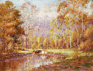 Cows in a Fall Landscape