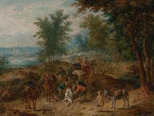 Travelers on a Wooded Path