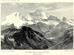 Deutsch Die Grande Motte und die Grande Casse von oberhalb Tignes