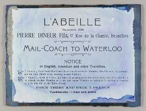 Untitled (ad for the L'Abeille mail coach to Waterloo)