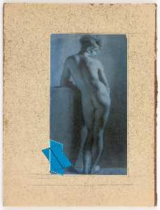 Untitled (Prud'hon drawing of standing female nude, rear view)
