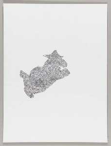 Untitled (silver foil crumpled and torn into leaping animal shape)