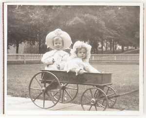 Untitled (Joseph Cornell and sister Elizabeth in wagon)
