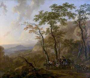 Mountainous Landscape with Muleteers