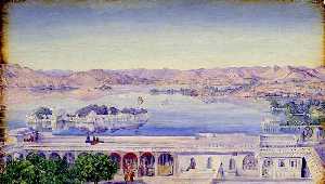 Jagniwas desde el Palacio , Udaipur . 'Janr . 1879'