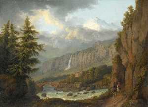 Ansicht von Giornico von dem Str . Gotthard Ablaufen , Schweiz wetterhorn
