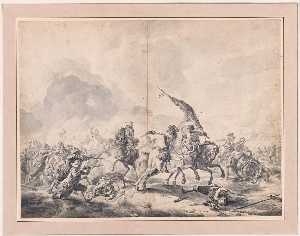Battle between Cavalrymen and Foot Soldiers