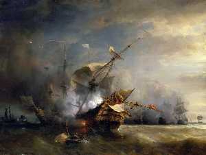 Naval Combat off Cape Lizard in Cornwall, October 21, 1707