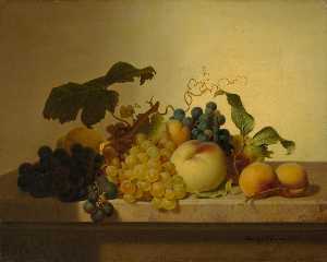 Fruta en Un  canica  mantel