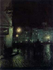 The Old City Market, Warsaw, at Night