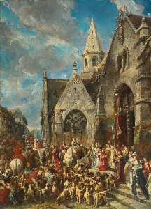 St . Hubert's Journée ( la bénédiction de l Chiens de chasse )