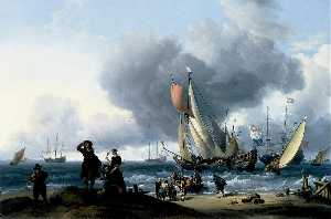 Dutchmen Embarking onto a Yacht