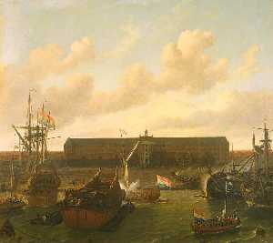 The Dock of the Dutch East India Company at Amsterdam