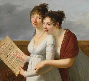 porträt von zwei  elegant  angezogen  damen