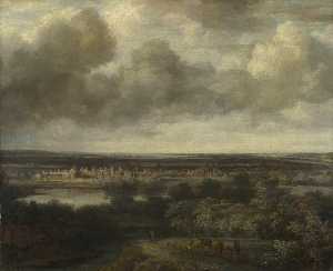 Extensive Landscape with a Town in the Middle Distance